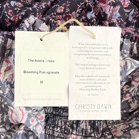 Christy Dawn Adelia Dress Rare Blooming Pomegranate Floral Cotton Maxi M NWT - Picture 7 of 11